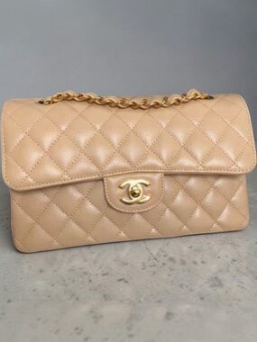 🥂Chanel Small Beige Clair Caviar Classic Flap With GHW🥂